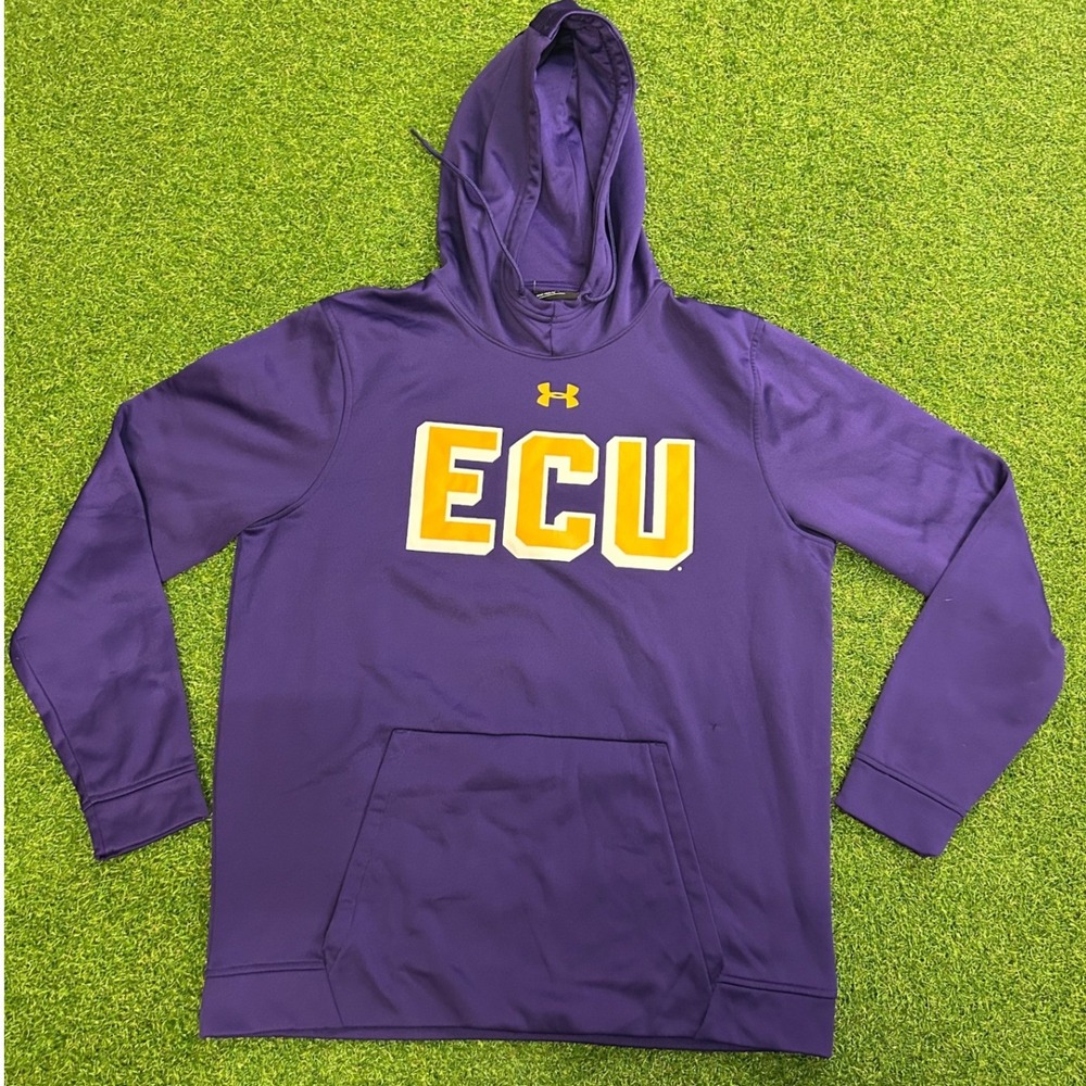 Under Armour ECU East Carolina Pirates Hoodie Purple Mens Large LG Loose Fit